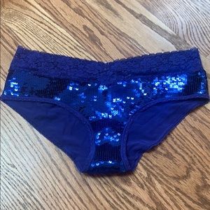 NWT VICTORIA Secret PINK- Blue Sequin Underwear